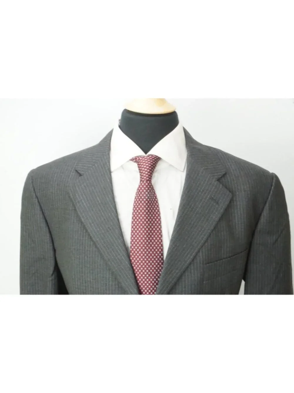 Burberry London Oxford Gray Pinstriped Wool 2 Pc Suit Jacket Pants 44R BRAND NEW